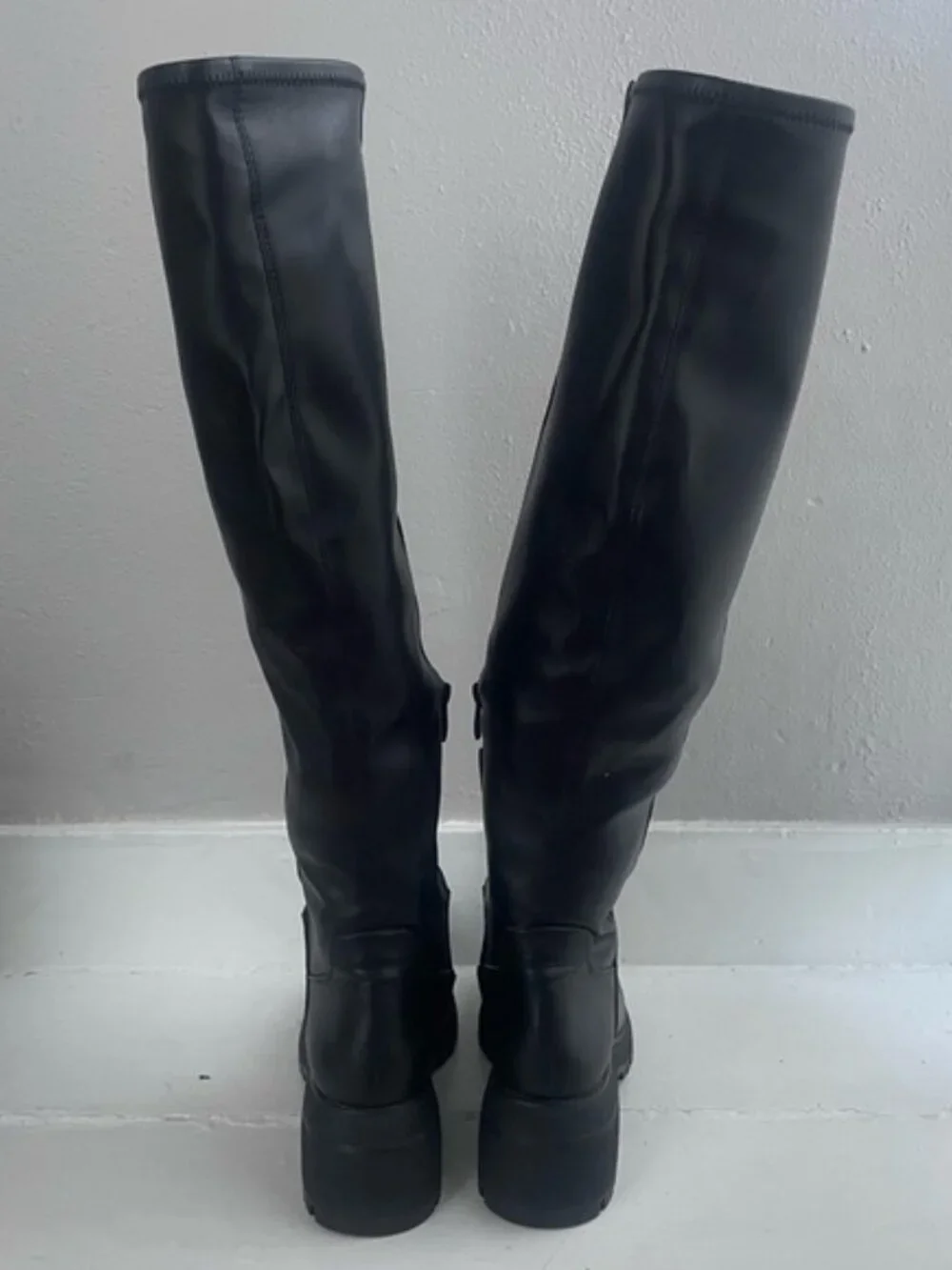 Franco Sarto Black Lug Sole Over-The-Knee Boots